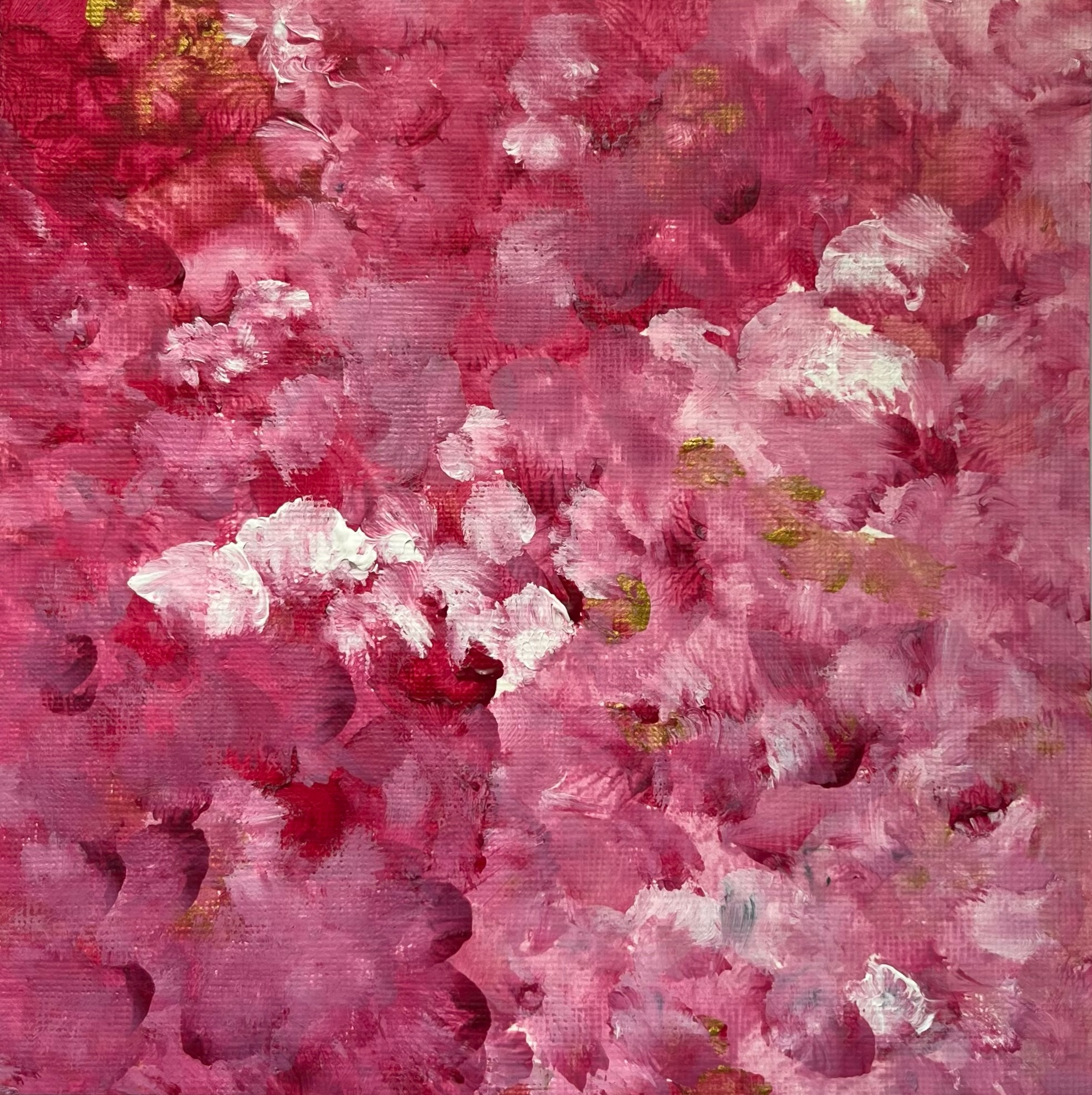 valentine's day flowers / 6x6 acrylic on paper